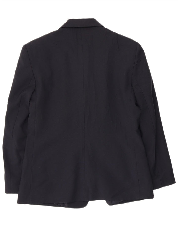 Benetton Veste Blazer 3 Boutons Femme IT 46 Large Bleu Marine Polyester