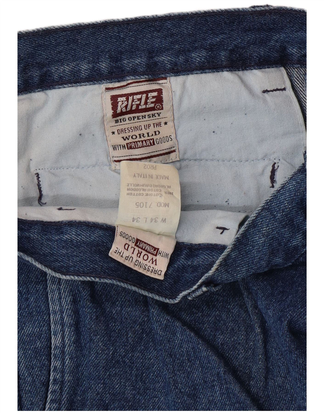 RIFLE Jean droit homme W34 L34 bleu coton