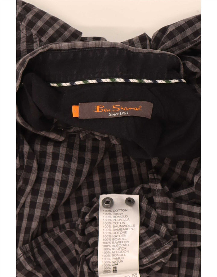 Ben Sherman Chemise Homme Grand Gris Vichy Coton