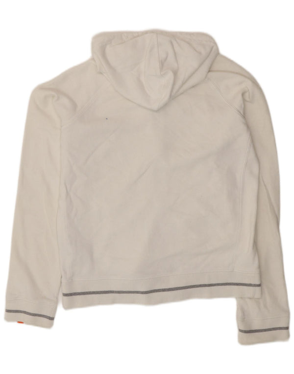 Nike Pull à capuche zippé pour femme UK 14/16 Grand coton blanc