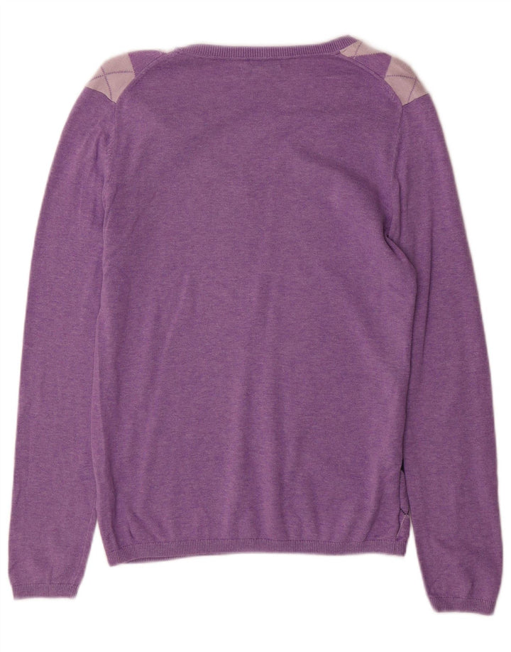 TOMMY HILFIGER Pull col en V pour femme UK 10 Small Violet