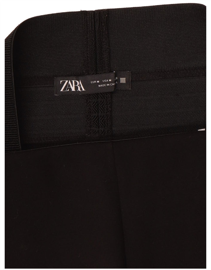 Zara Leggings taille haute pour femme UK 12 Noir moyen