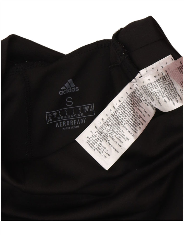 Adidas Femmes Aeroready Leggings UK 8/10 Petit Noir Polyester