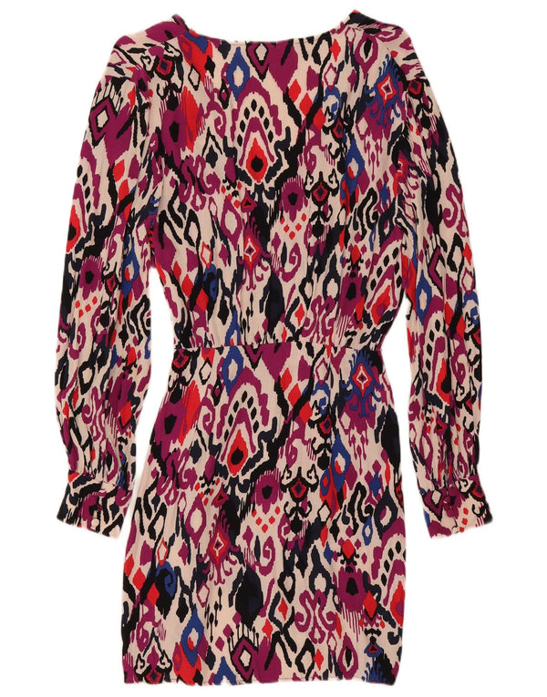Zara Robe fourreau à manches longues pour femme UK 6 XS Multicolore Ikat