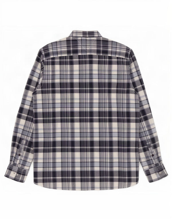 Tommy Hilfiger Chemise sur mesure pour homme en coton à carreaux bleu marine