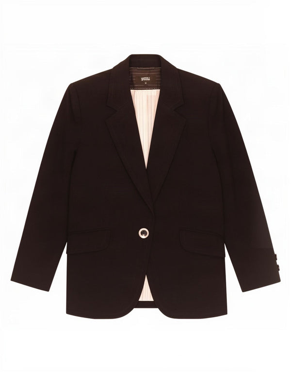 Marks & Spencer Veste blazer à 1 bouton pour femme UK 12 Noir moyen Polyester