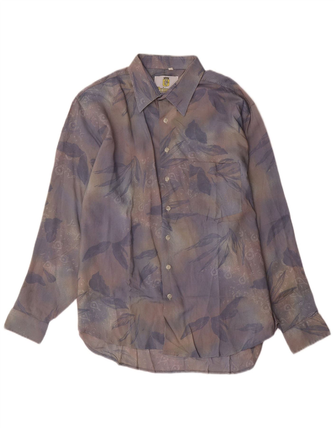 VINTAGE Chemise Homme Grande Viscose Florale Multicolore