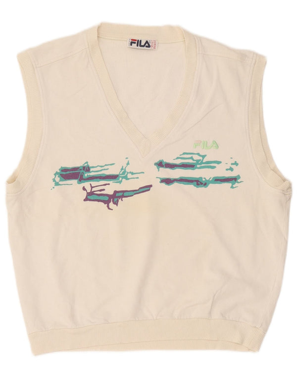 Fila Débardeur graphique pour homme IT 52 Large Blanc