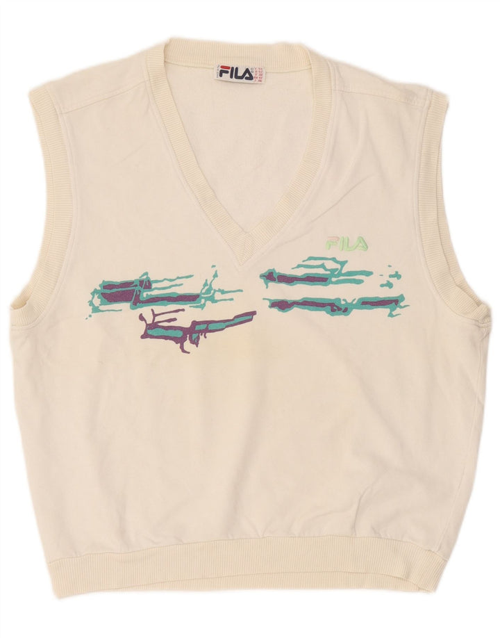 Fila Débardeur graphique pour homme IT 52 Large Blanc