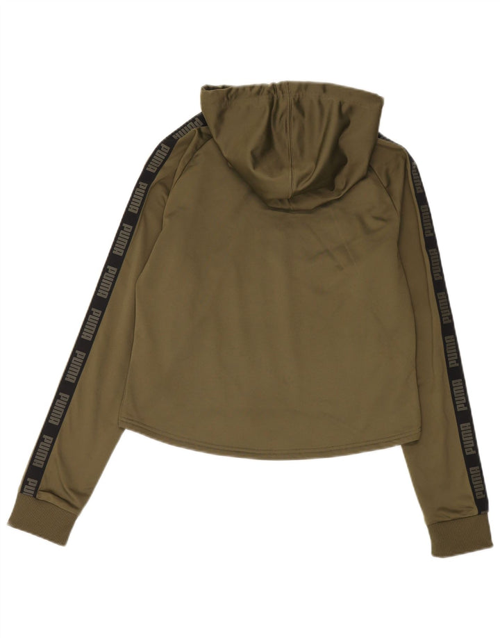 Puma Pull à capuche graphique pour femme UK 14 Kaki moyen Polyester