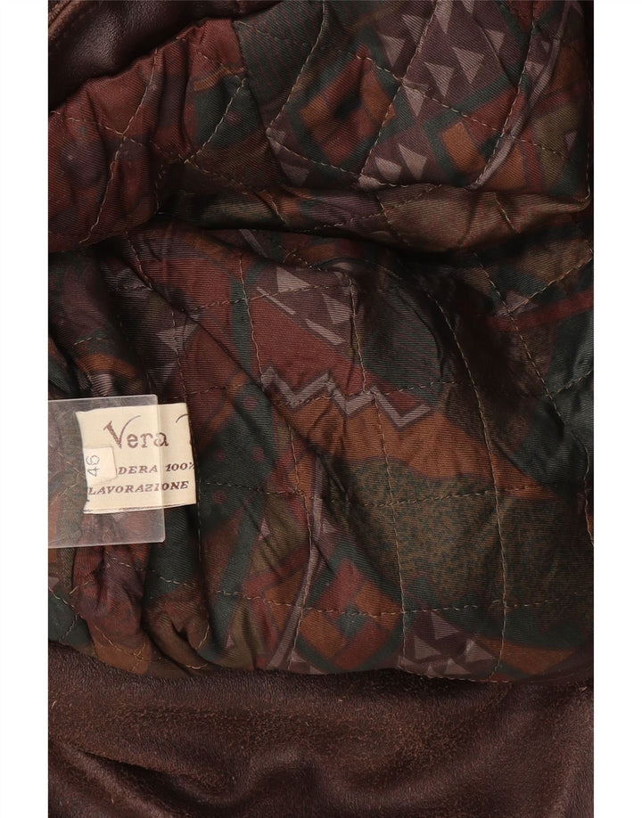 veste en cuir homme vintage IT 46 petit cuir marron