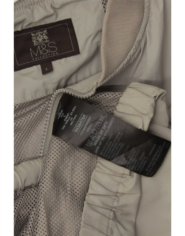 Marks & Spencer Veste Bomber Homme UK 40 Large Gris Polyester