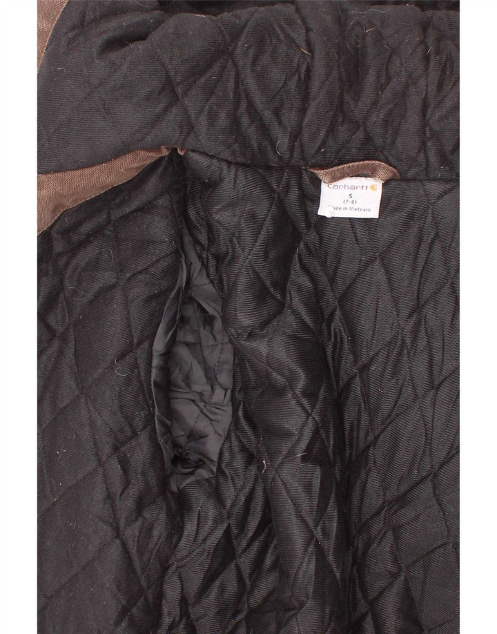 Carhartt Veste bomber à capuche pour garçon 7-8 ans Petit coton marron