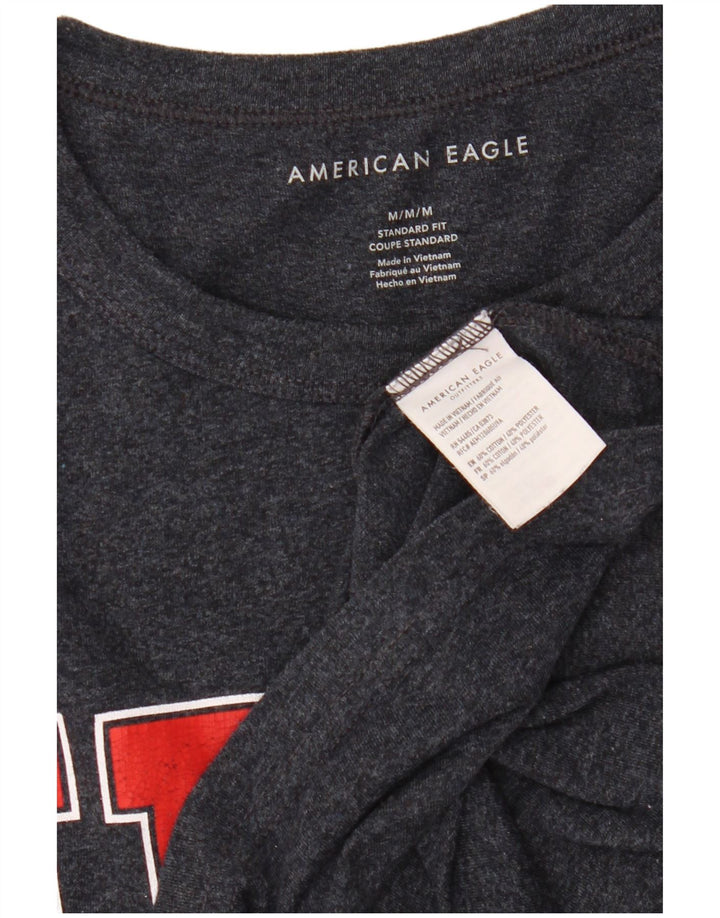 AMERICAN EAGLE T-Shirt Coupe Standard Homme Bleu Marine Moyen