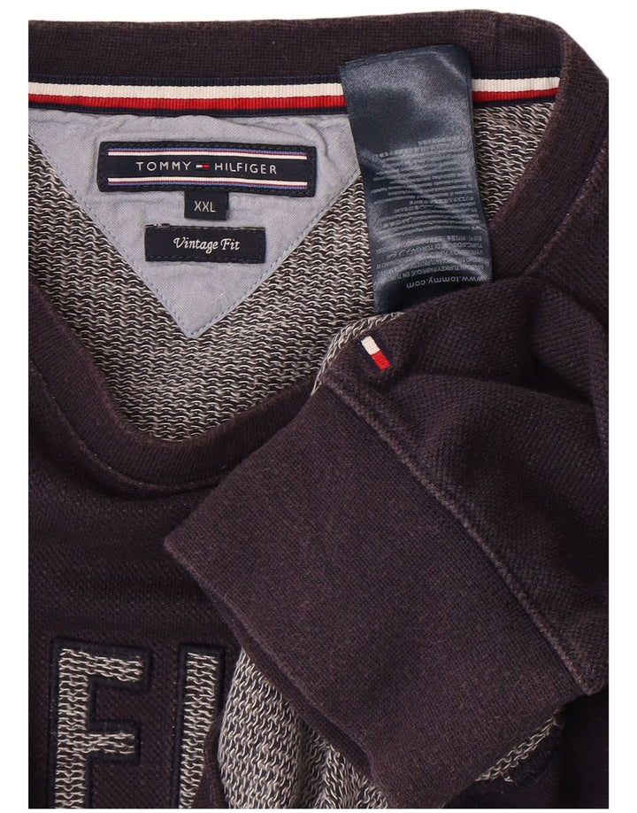 TOMMY HILFIGER Sweat-shirt graphique pour homme 2XL en coton bleu marine