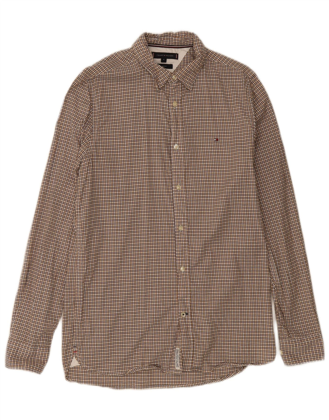 TOMMY HILFIGER Chemise Slim Fit Homme Jaune Moyen Vichy Coton
