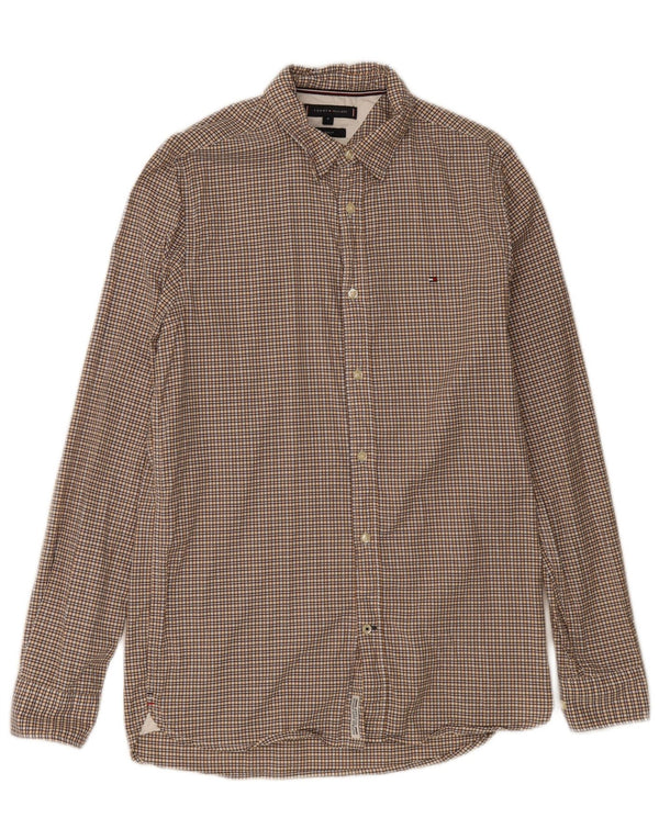 TOMMY HILFIGER Chemise Slim Fit Homme Jaune Moyen Vichy Coton