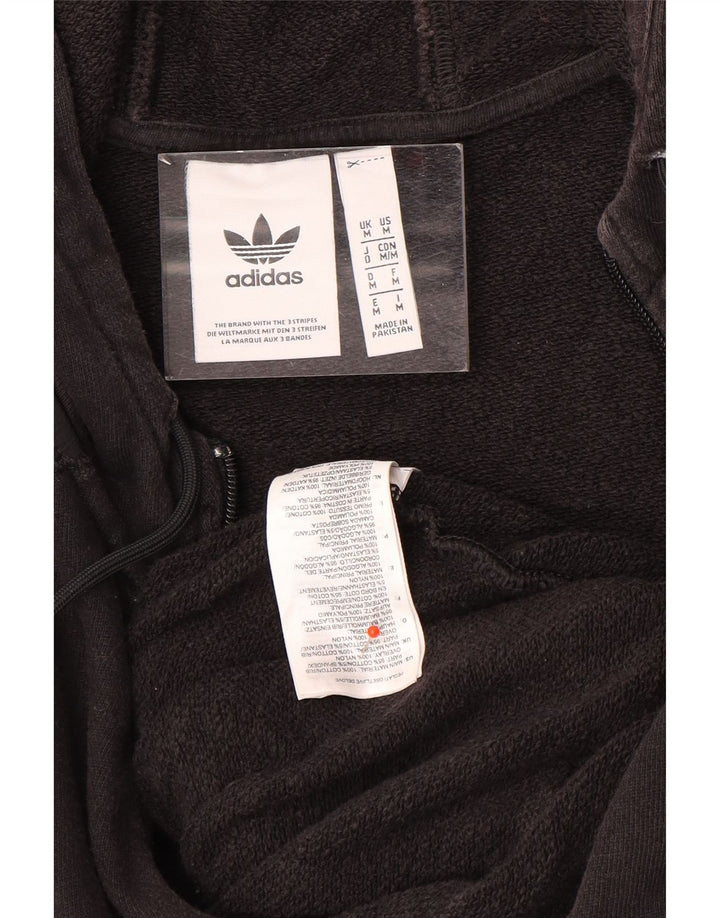 Adidas Pull à capuche zippé pour homme en coton noir moyen