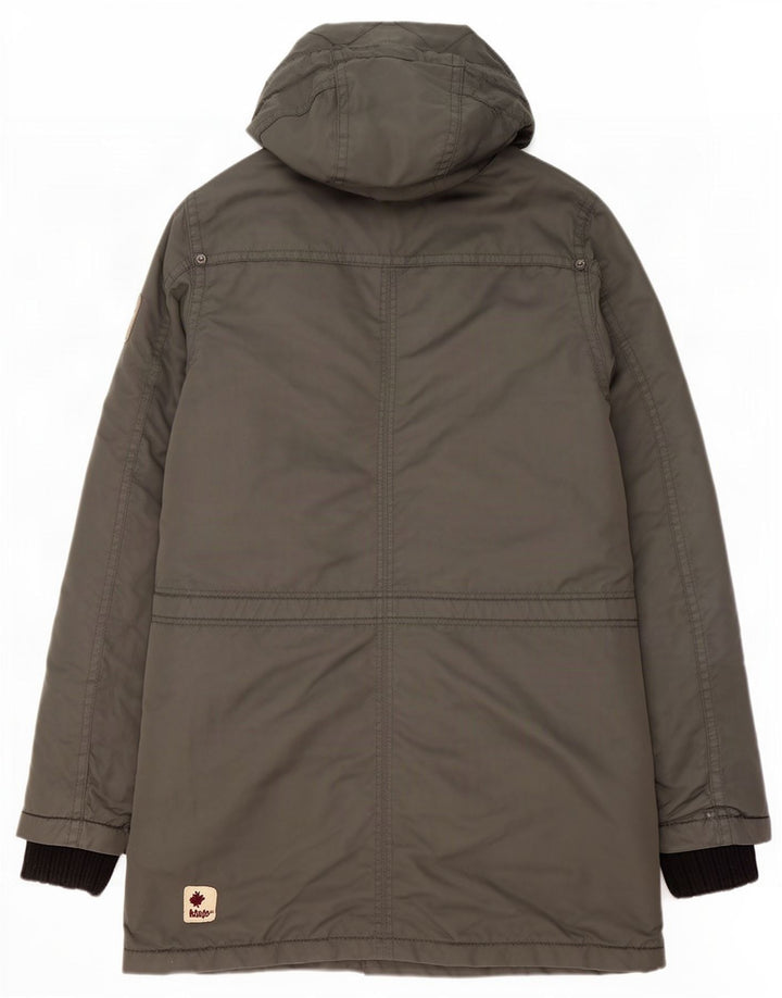KHUJO Parka à capuche pour homme UK 36 Petit Vert Polyester