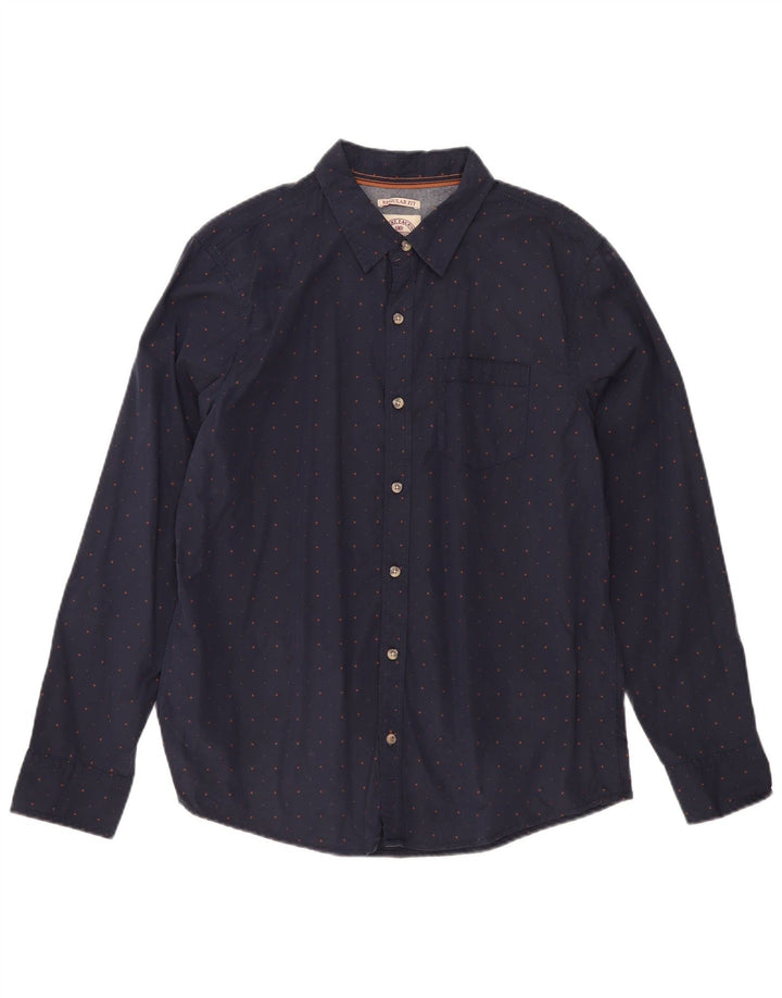 Chemise Regular Fit Homme Fat Face Coton à Pois Bleu Marine Large