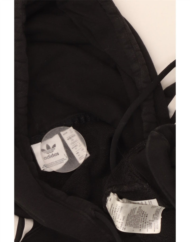 ADIDAS Pull à capuche surdimensionné pour femme UK 10 Petit coton noir