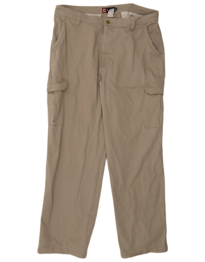 Chaps Pantalon Cargo Droit Homme W38 L32 Gris Coton