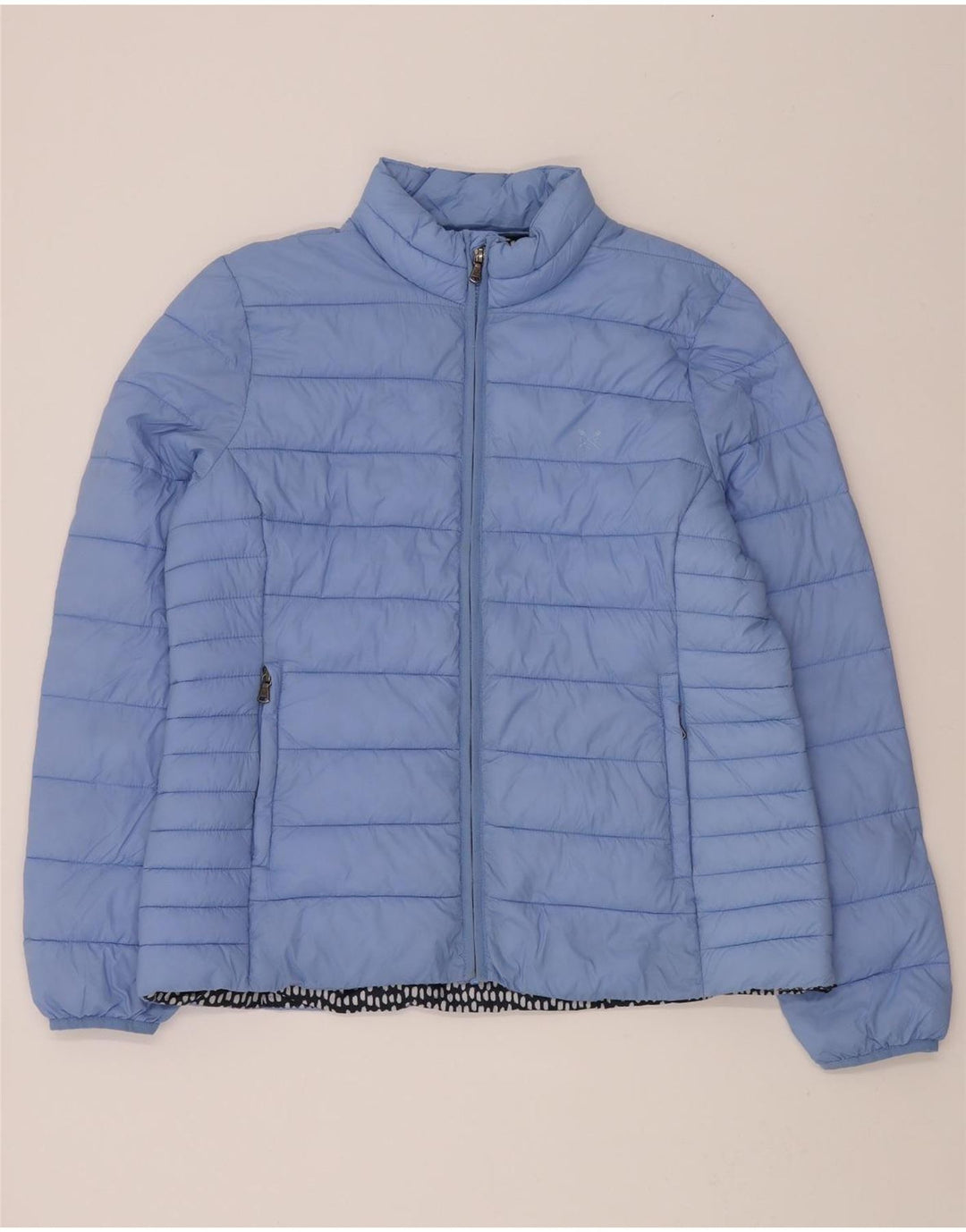 CREW CLOTHING Womens Padded Jacket UK 16 Large Blue Nylon Vintage Crew Clothing and Second-Hand Crew Clothing from Messina Hembry 