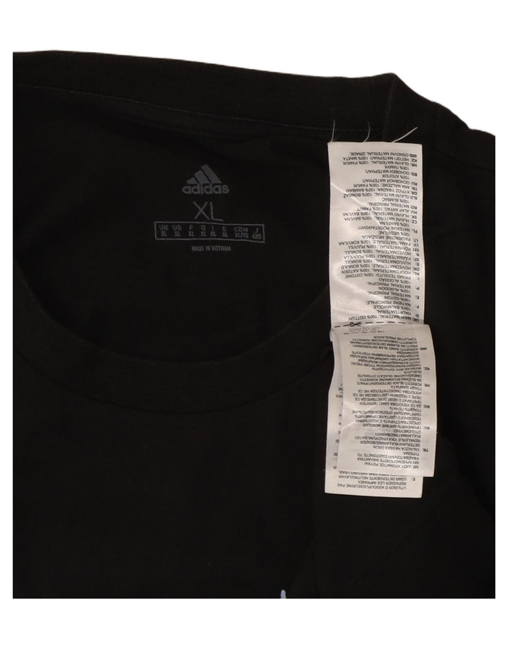 ADIDAS T-Shirt Graphique Homme Top XL Noir Coton