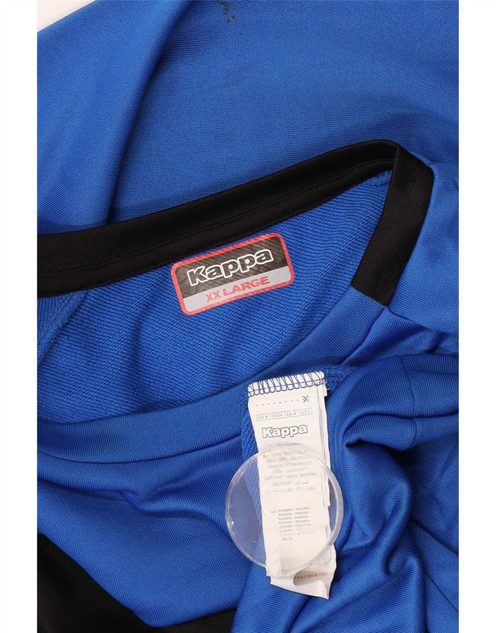 Kappa Sweat-shirt graphique pour homme 2XL Bleu Colorblock Polyester