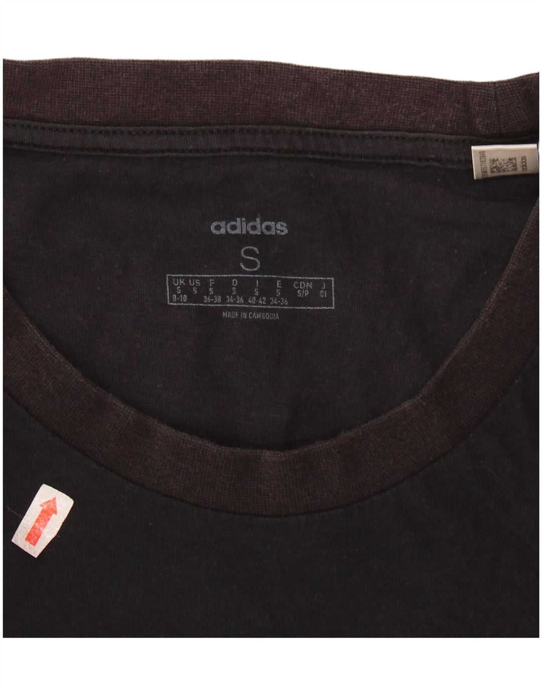 ADIDAS T-shirt graphique pour femme UK 8/10 Petit coton noir