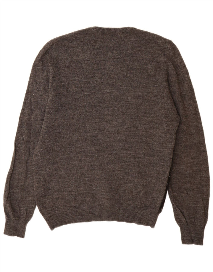 Zara Pull Col Rond Homme Gris Moyen Acrylique Colorblock