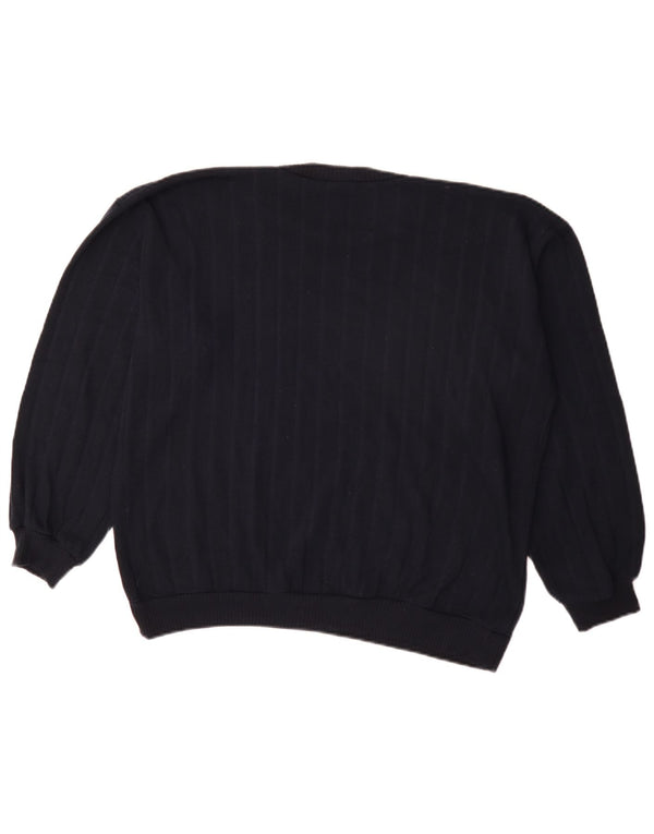 Zara Pull ras du cou pour femme UK 10 Petit bleu marine à fines rayures