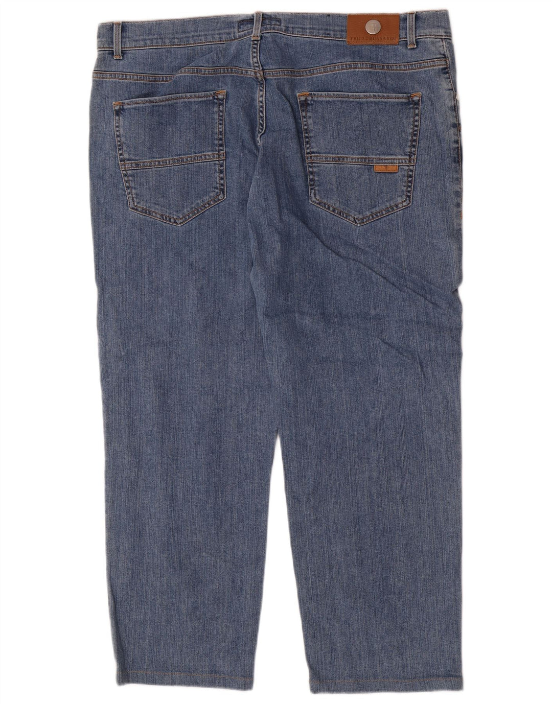Trussardi Jean Droit Regular W42 L26 Bleu Coton Homme