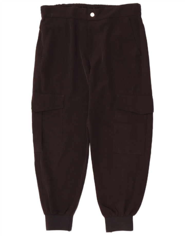 Pantalon Cargo Joggers Femme ZARA Large W3 Noir Polyester