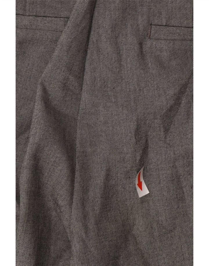 Zara Pantalon Chino Fuselé Femme Moyen W30 L28 Gris Carreaux Polyester