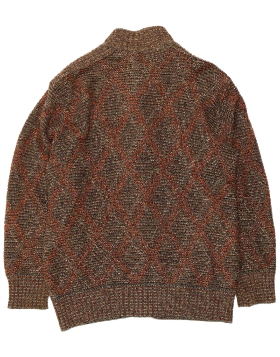 Dama Pull Cardigan Homme Petit Carreau Marron