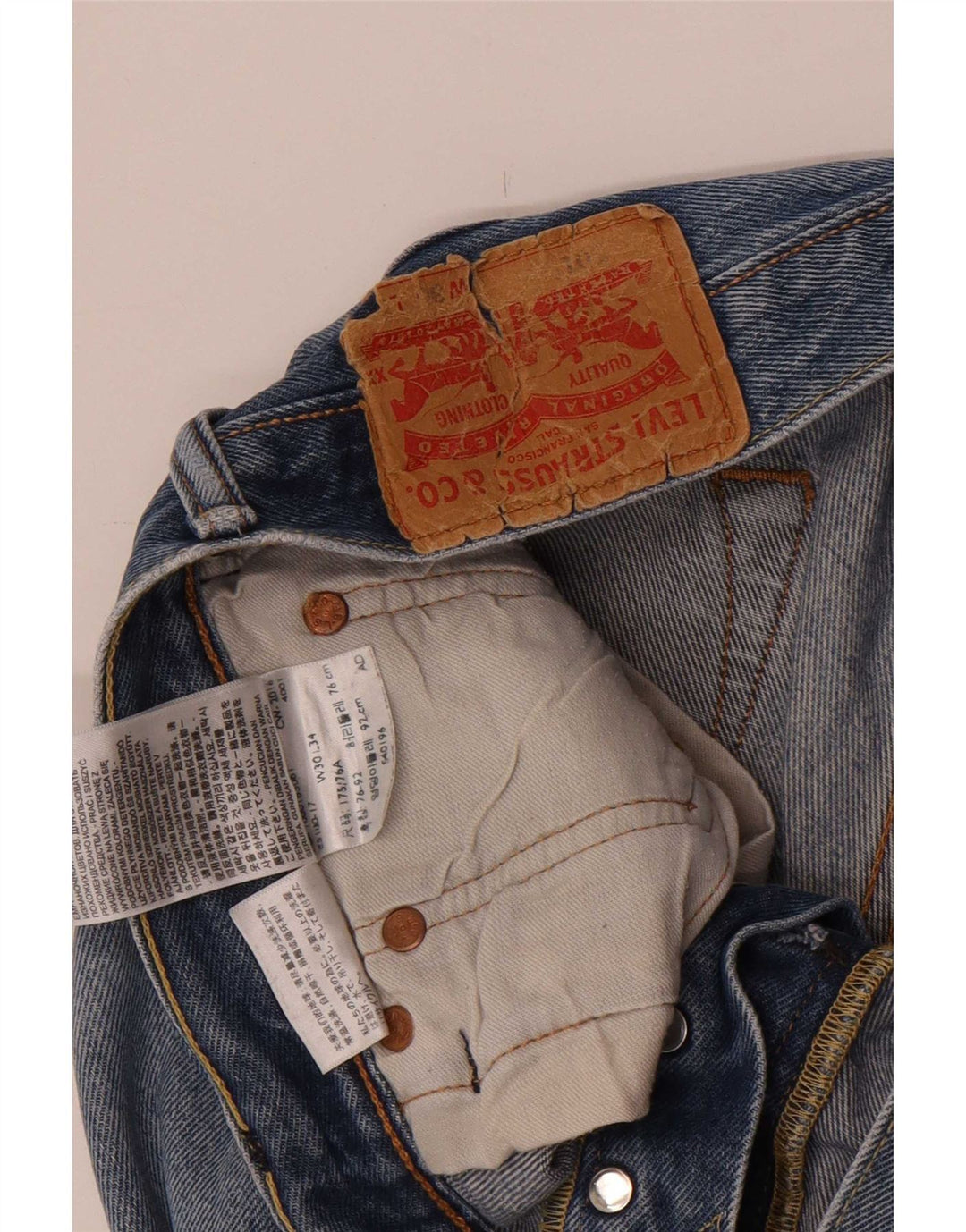Levi's Jean Droit Effet Déchiré W30 L34 Homme Bleu Coton