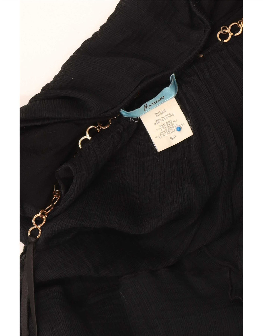 Marciano Femme Crop Cami Top UK 10 Petit Coton Noir