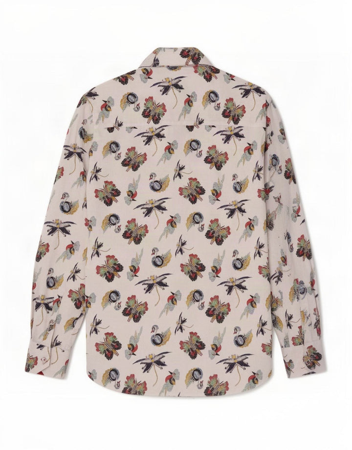 Claudio Lugli Chemise à motif abstrait pour homme Taille 39/40 Coton blanc moyen