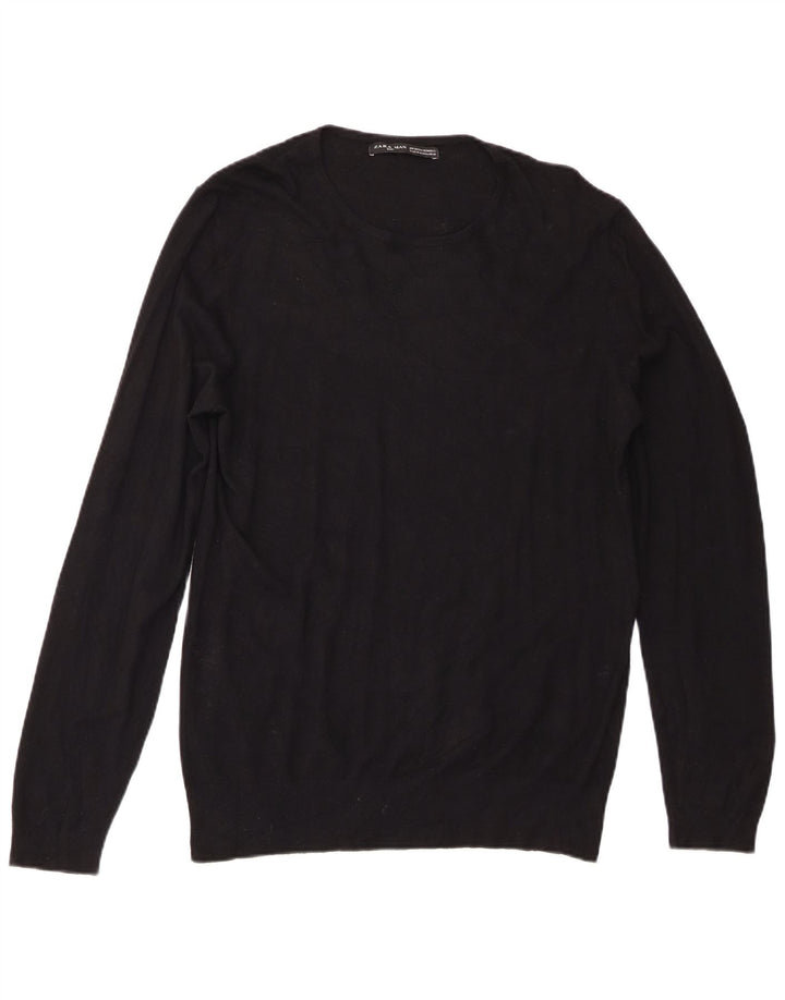 Zara Pull ras du cou pour homme XL Noir