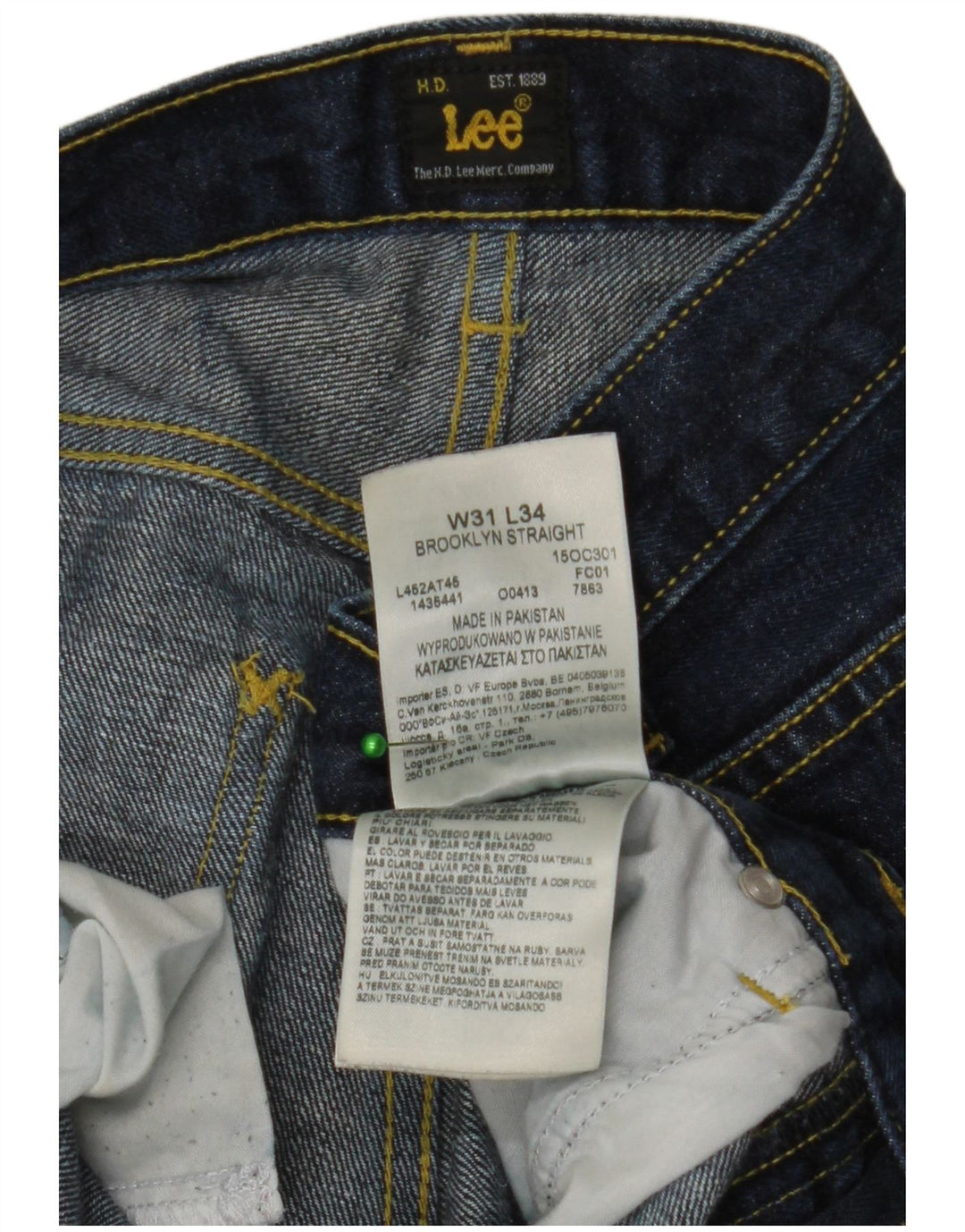 Lee Jean Droit Brooklyn W31 L34 Homme Bleu Coton