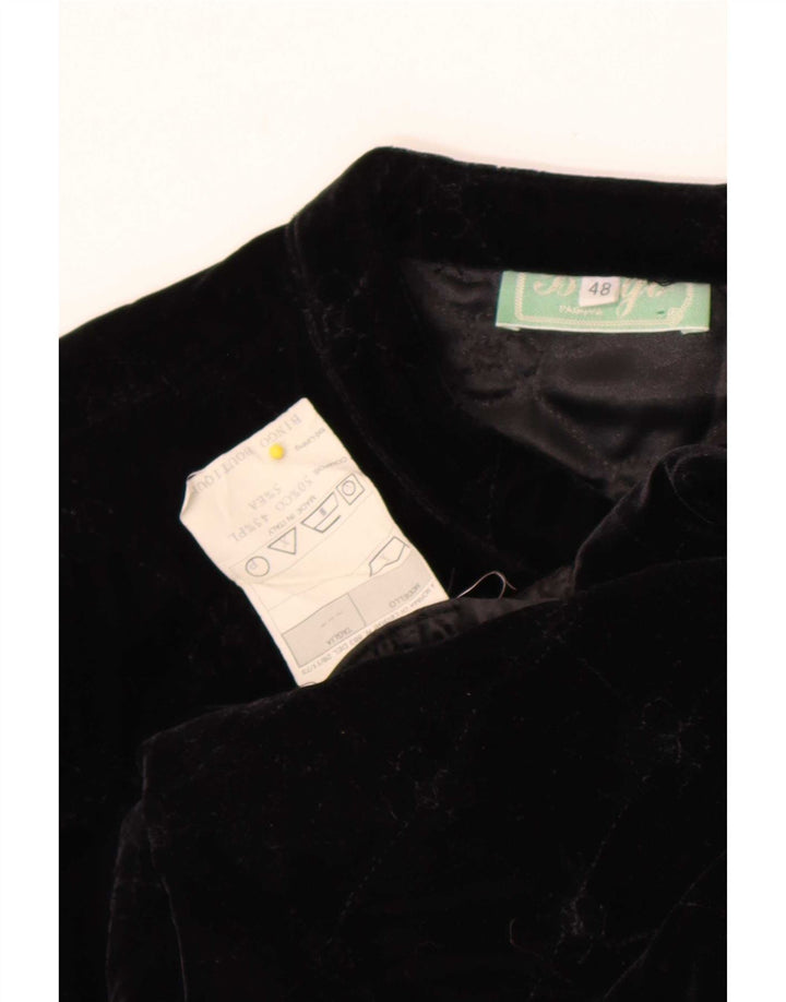 Veste Blazer Ouverte Femme Vintage IT 48 XL Coton Noir