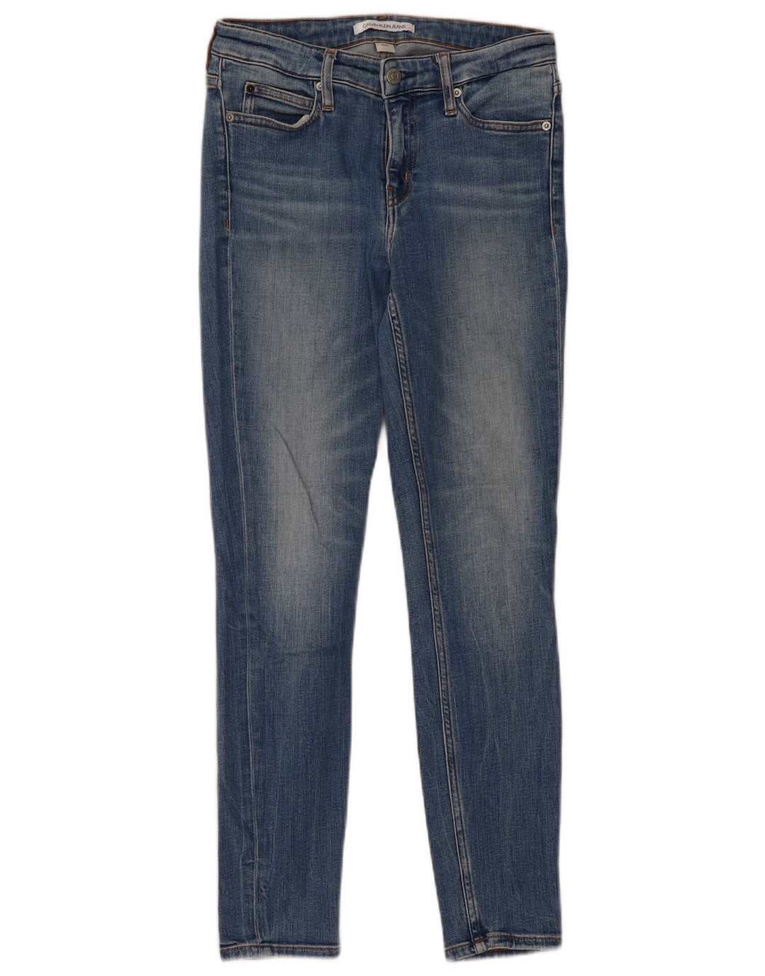 CALVIN KLEIN Jean Skinny Femme W27 L28 Bleu Coton