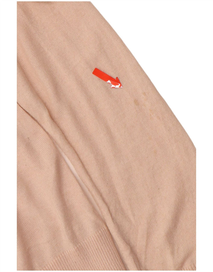 ZARA Femme Cardigan Pull UK 12 Moyen Beige Coton