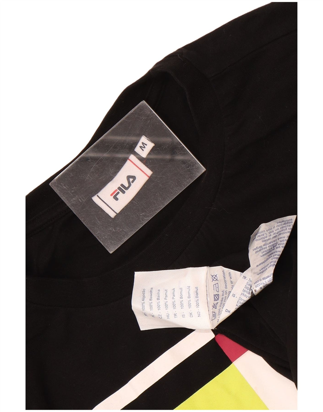 Fila T-Shirt Graphique Homme Noir Moyen Coton