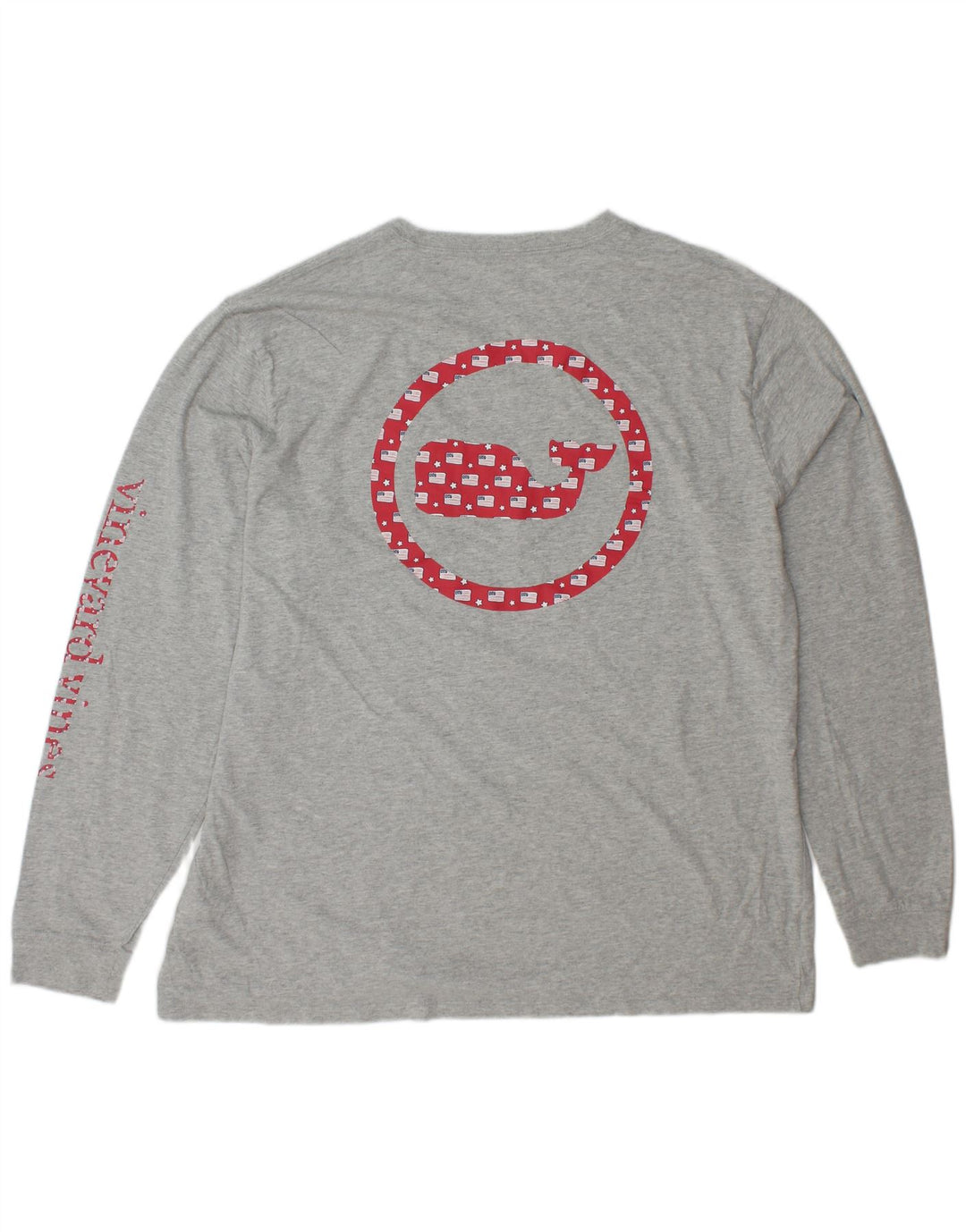 VINEYARD VINES Haut Graphique Homme Manches Longues XL Gris Coton
