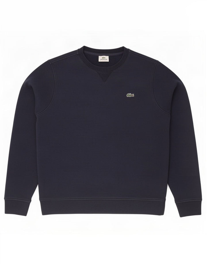 Lacoste Homme Sweatshirt Jumper Taille 4 Moyen Bleu Marine Coton