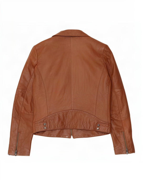 Sasch Veste de motard en cuir pour femme UK 14 Large Marron