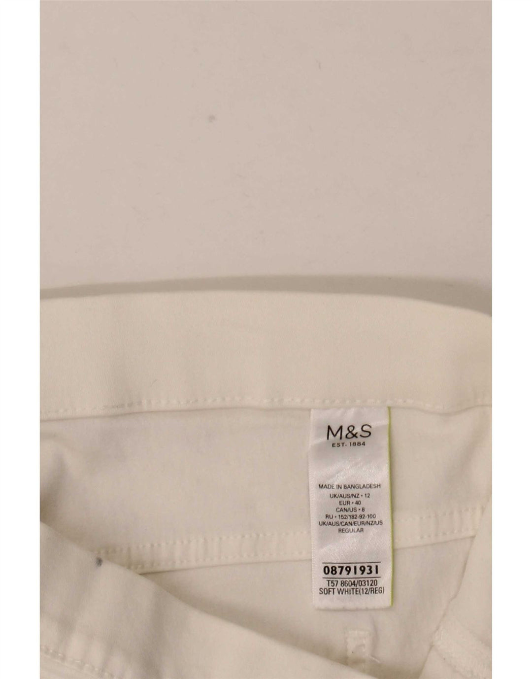Marks & Spencer Jean Jegging pour femme UK 12 Medium W32 L28 Coton blanc