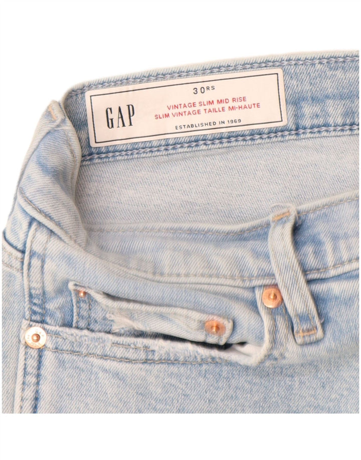 GAP Jean slim taille mi-haute effet vieilli W30 L27 bleu coton